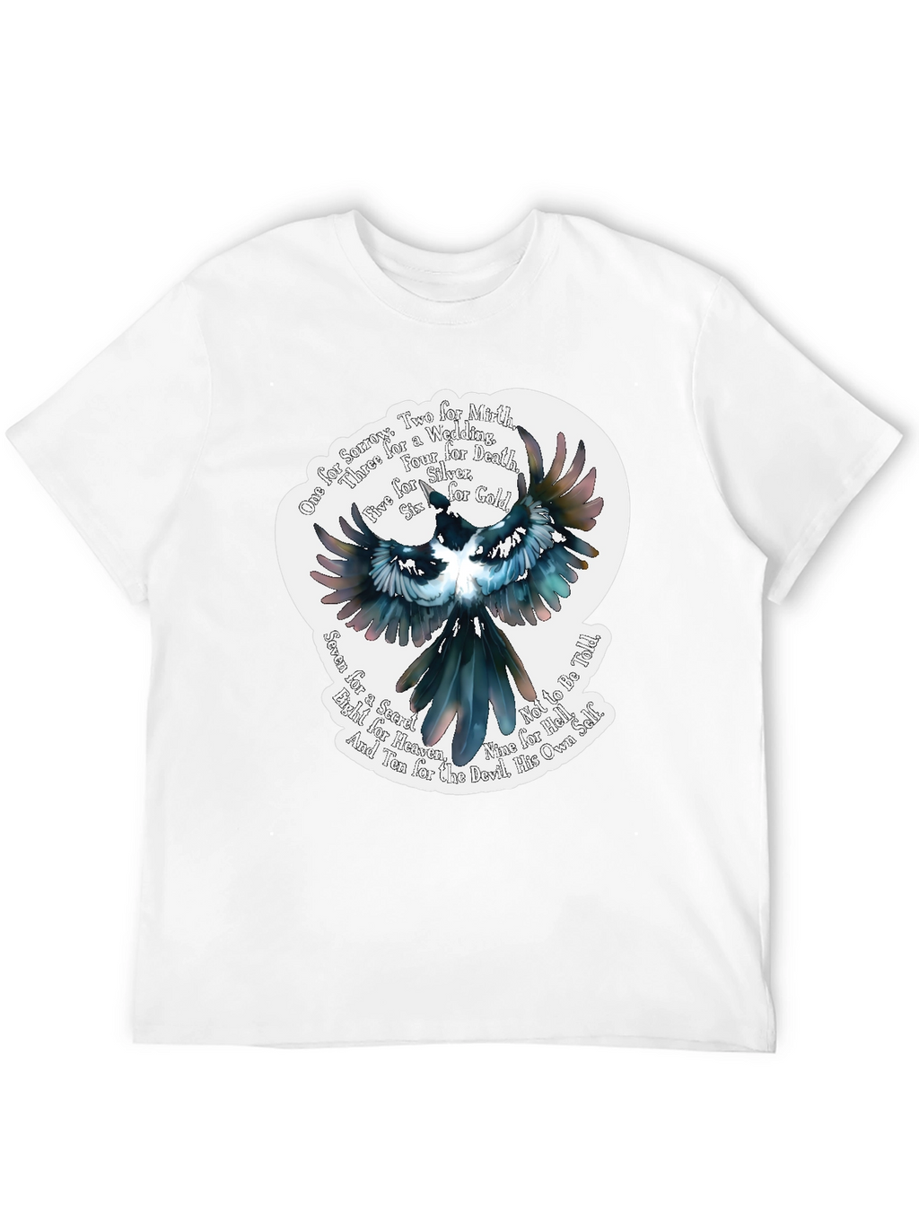 Magpie Poem Graphic Tee - Black Cotton T-Shirt