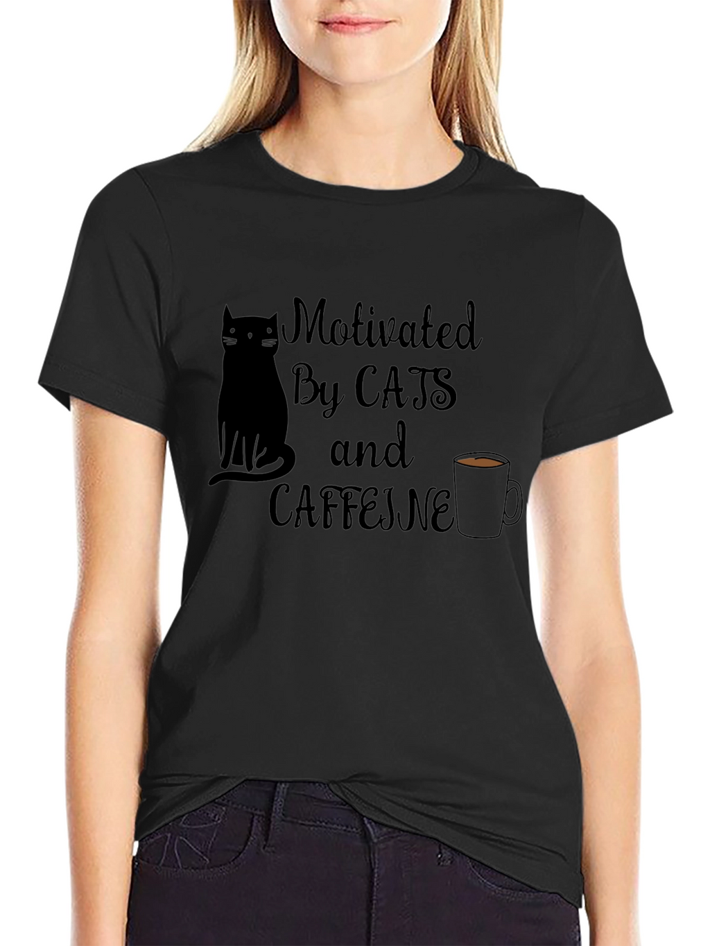 Motivated by Cats and Caffeine T-Shirt