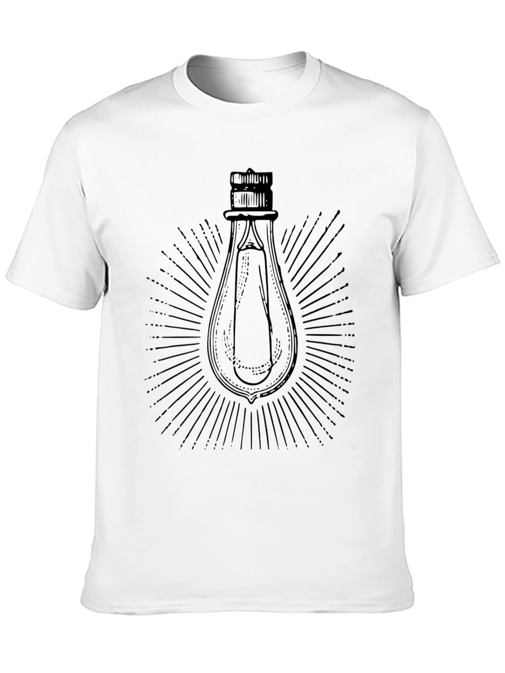 Mens Black Graphic T-Shirt - Light Bulb Design