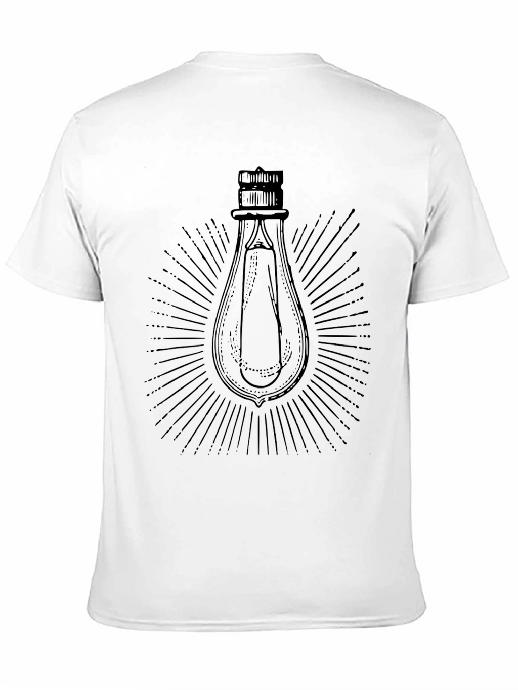 Mens Black Graphic T-Shirt - Light Bulb Design