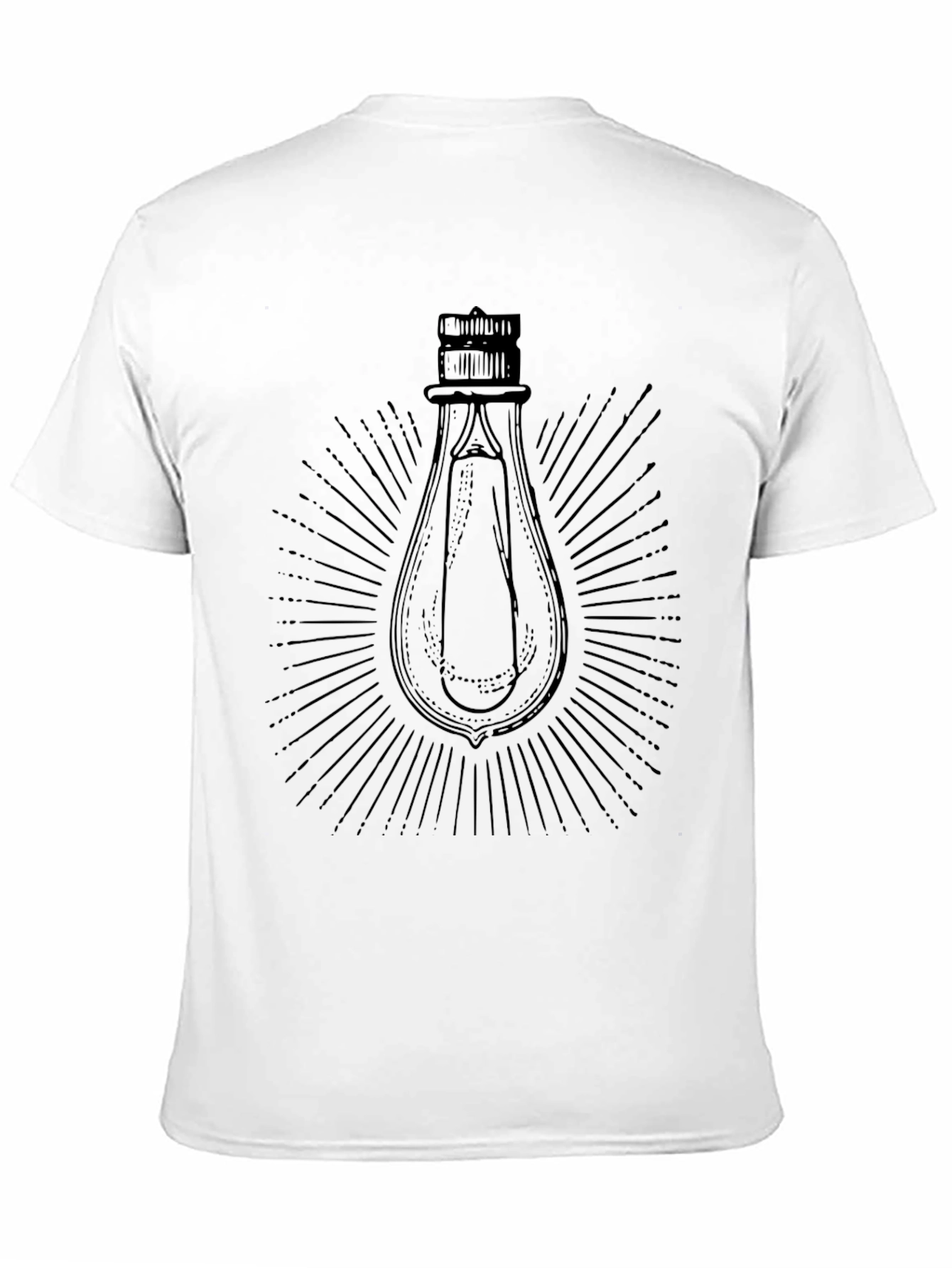 Mens Black Graphic T-Shirt - Light Bulb Design