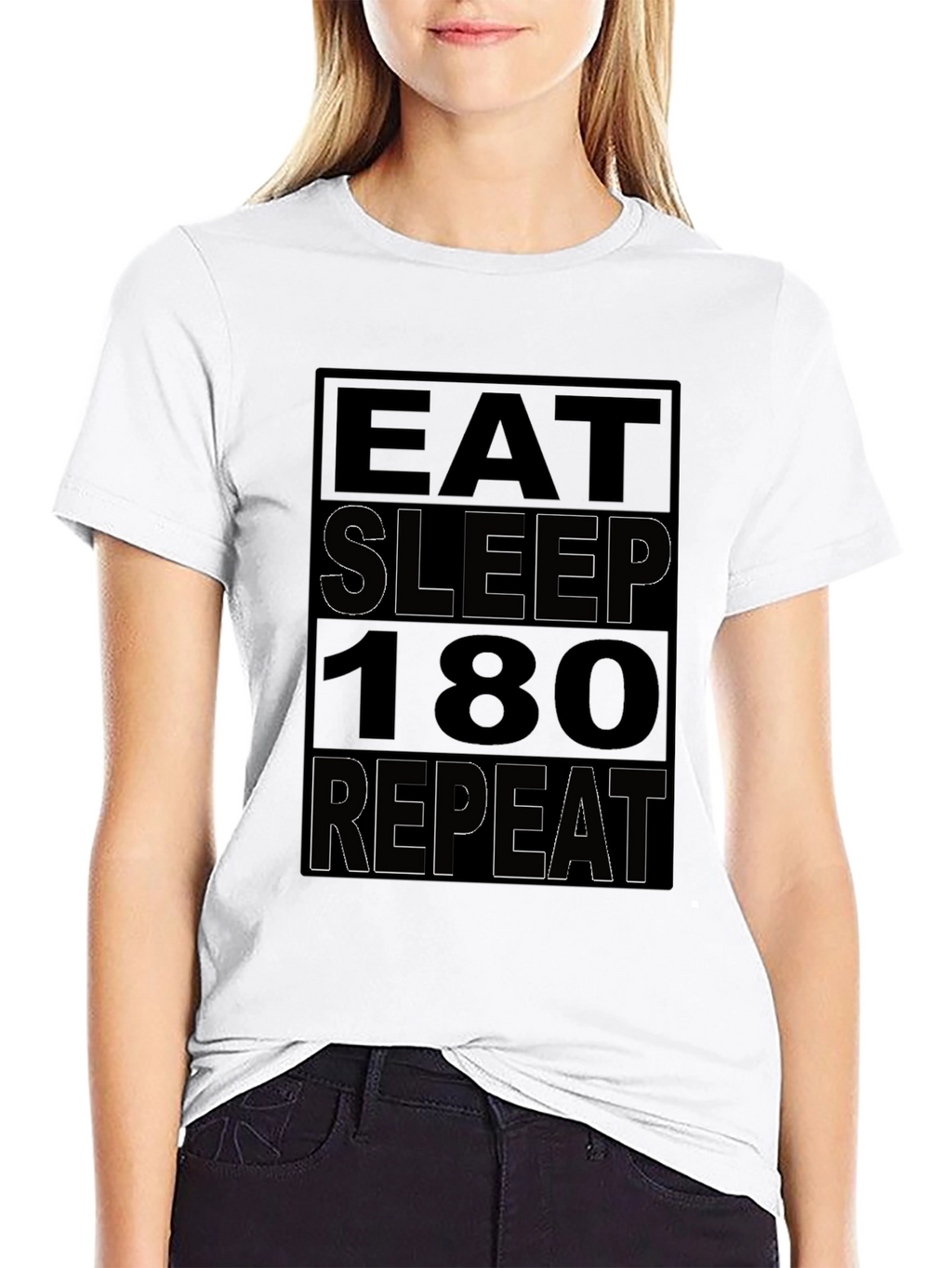 Eat Sleep 180 Repeat Black T-Shirt