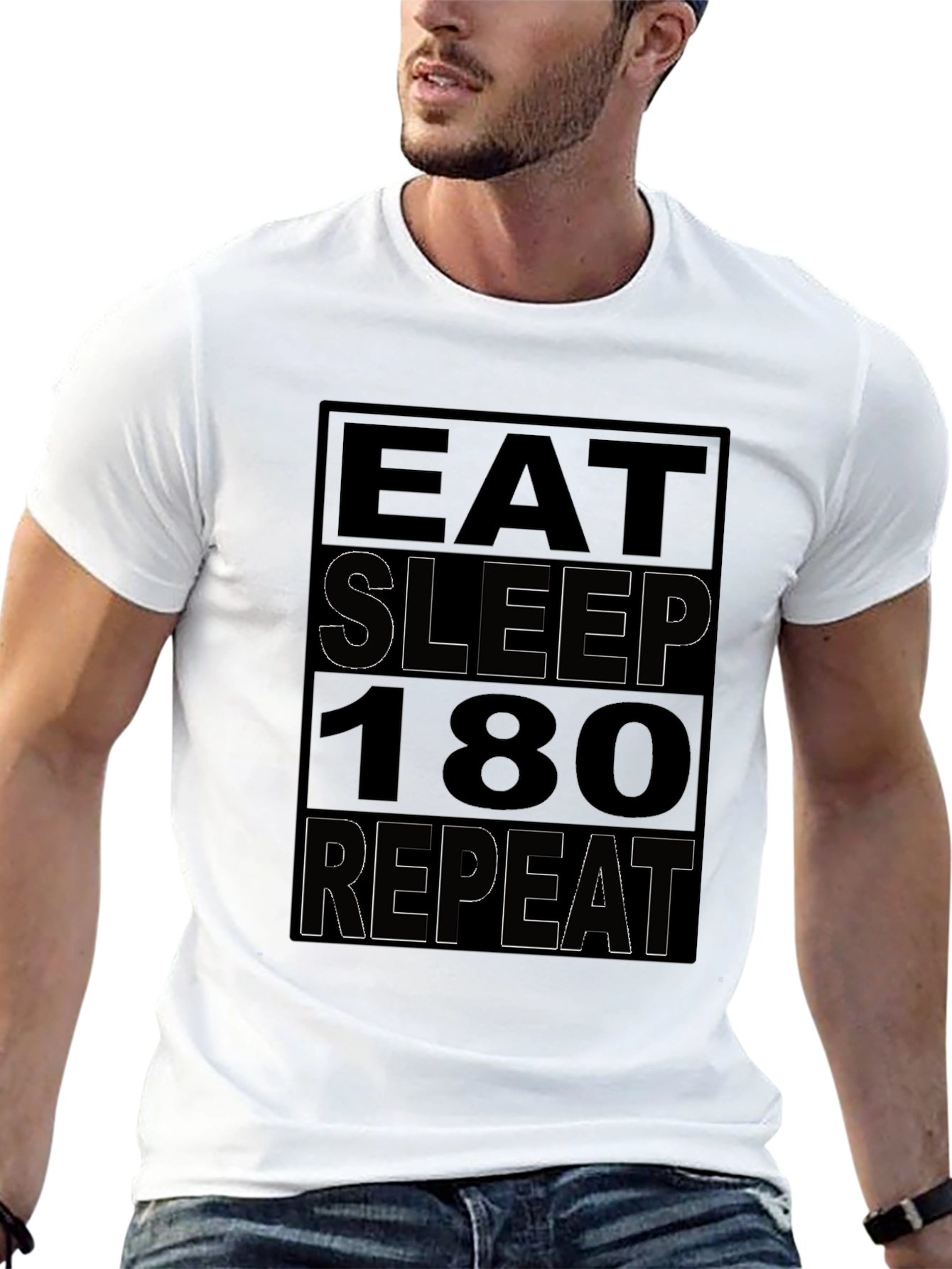 Eat Sleep 180 Repeat Black T-Shirt