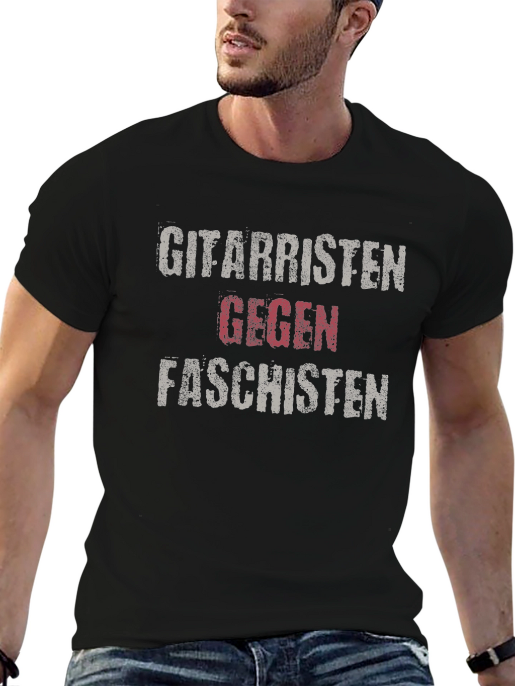 Gitarristen Gegen Faschisten Black Graphic Tee