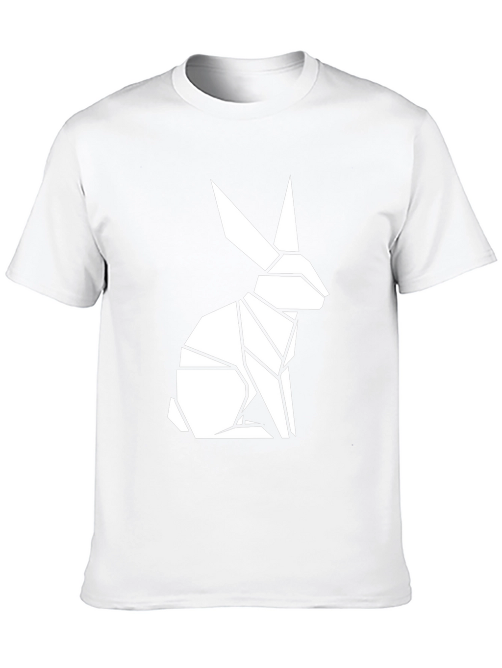 Geometric Rabbit Graphic Tee - Modern Black T-Shirt