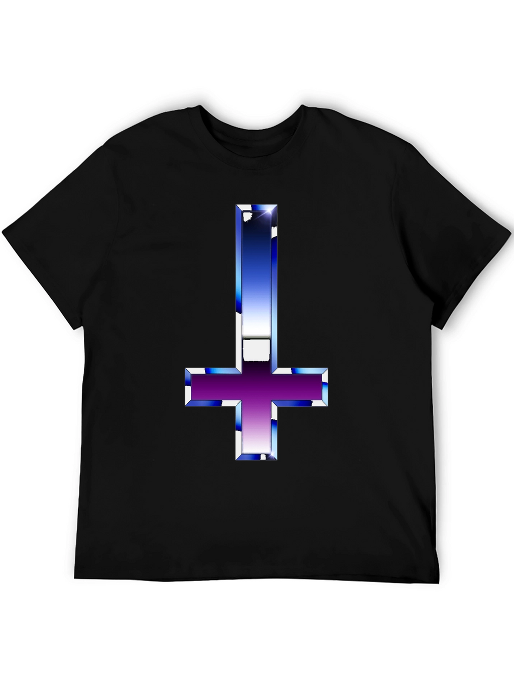 Inverted Cross Graphic Black T-Shirt