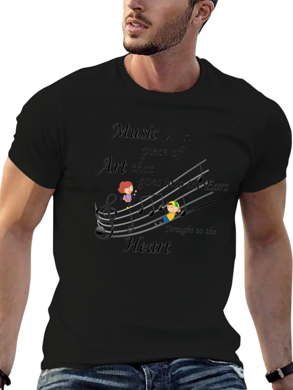 Music Art T-Shirt - Straight to the Heart Tee