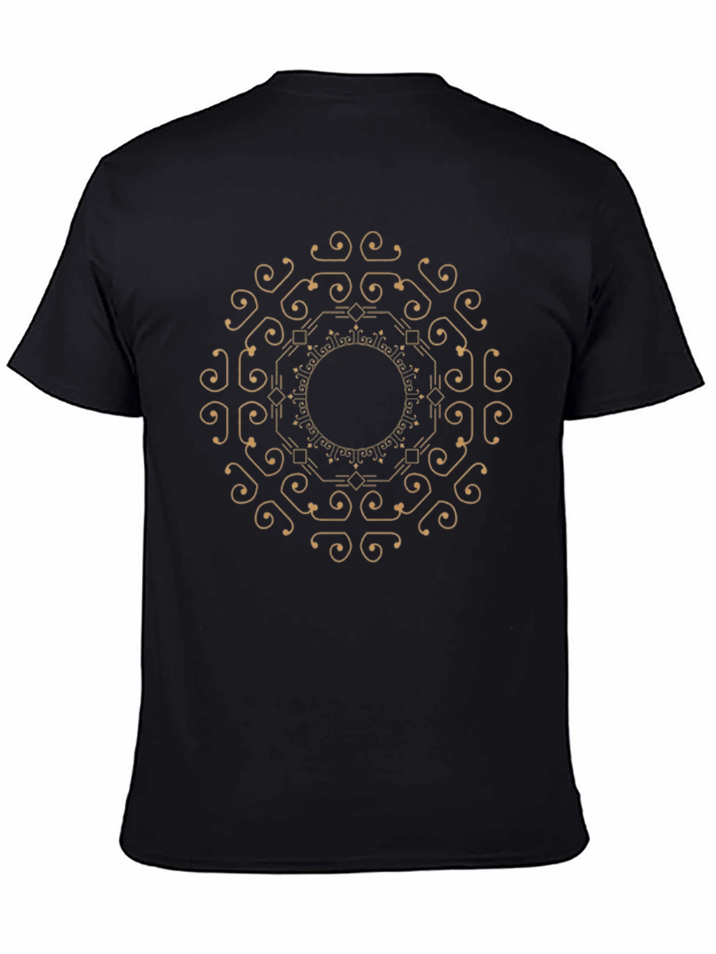 Geometric Mandala Graphic Tee - Stylish Black T-Shirt