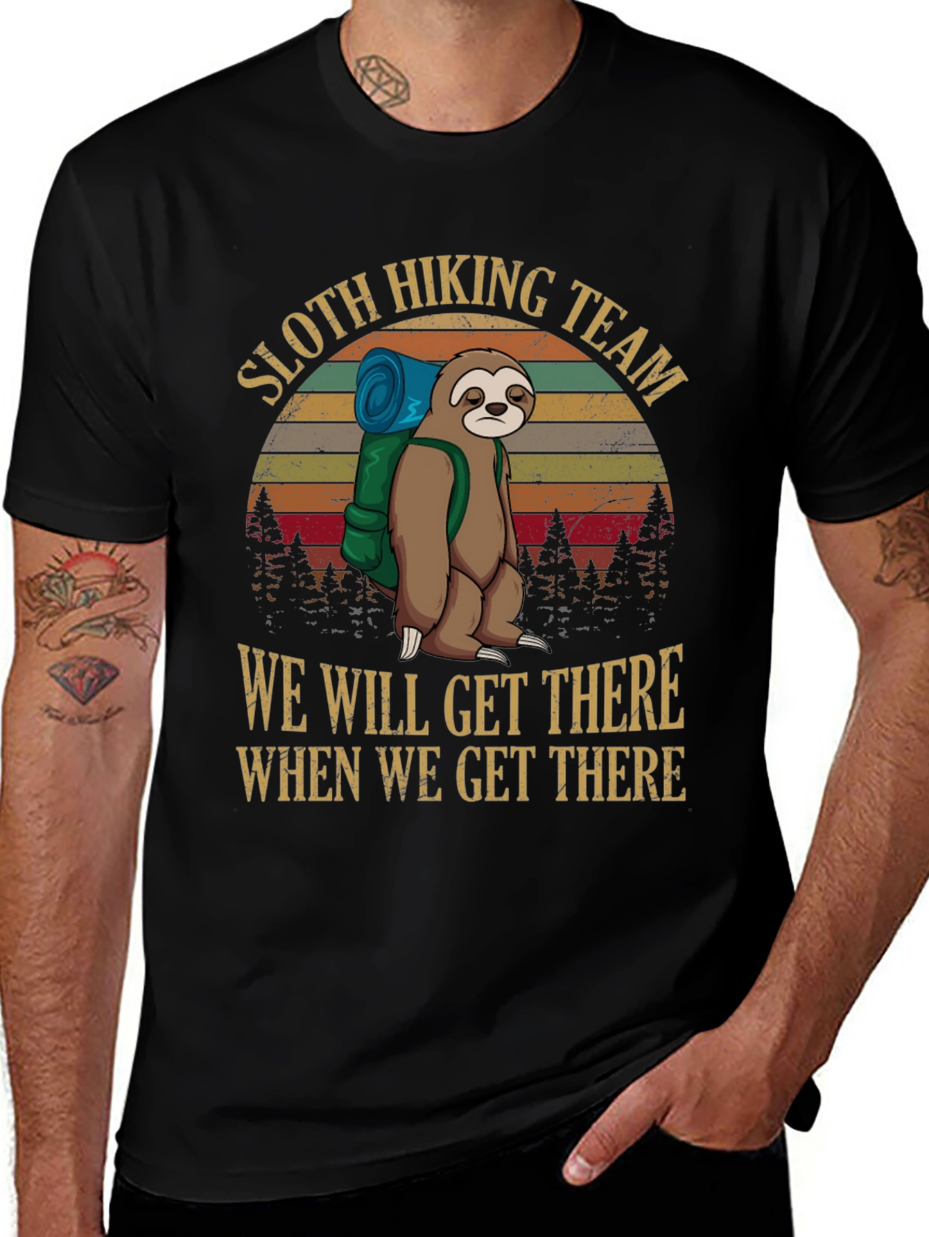 Sloth Hiking Team T-Shirt - We Will Get There