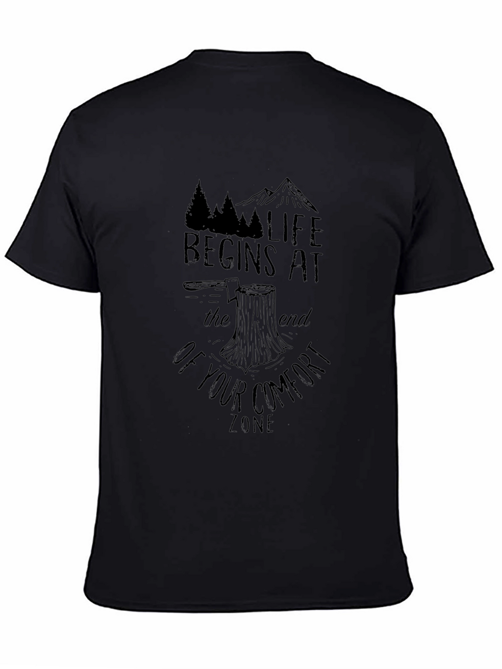 Adventure Seeker Black Graphic T-Shirt