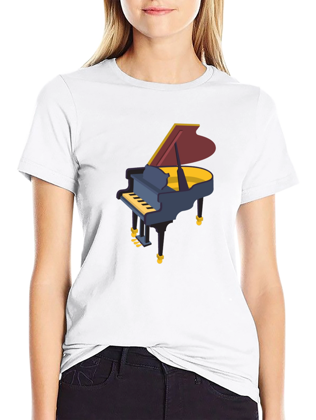 Piano Graphic Tee - Black Unisex T-Shirt