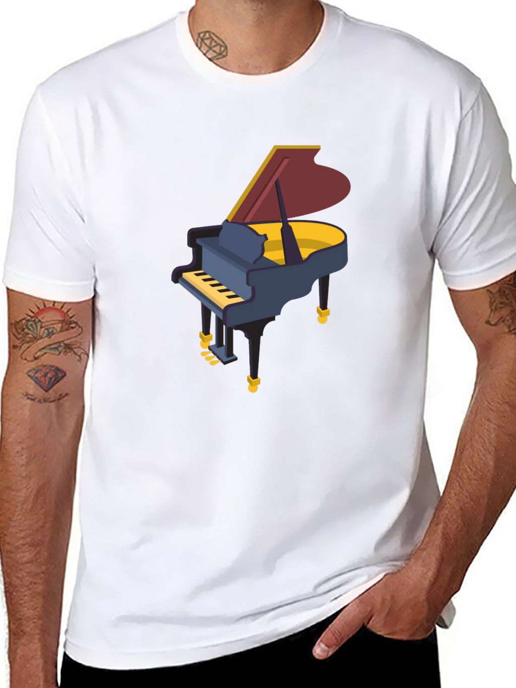Piano Graphic Tee - Black Unisex T-Shirt