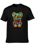 Zombie Teddy Bear Graphic Black T-Shirt