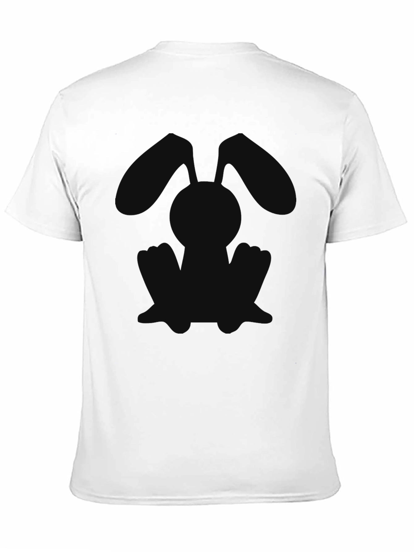 Black T-Shirt with Bunny Silhouette