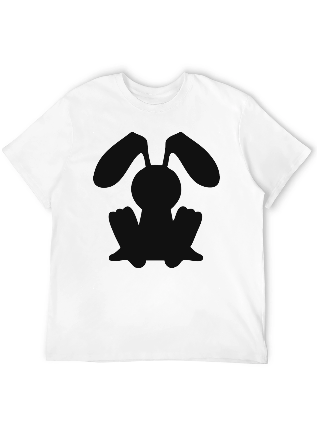Black T-Shirt with Bunny Silhouette