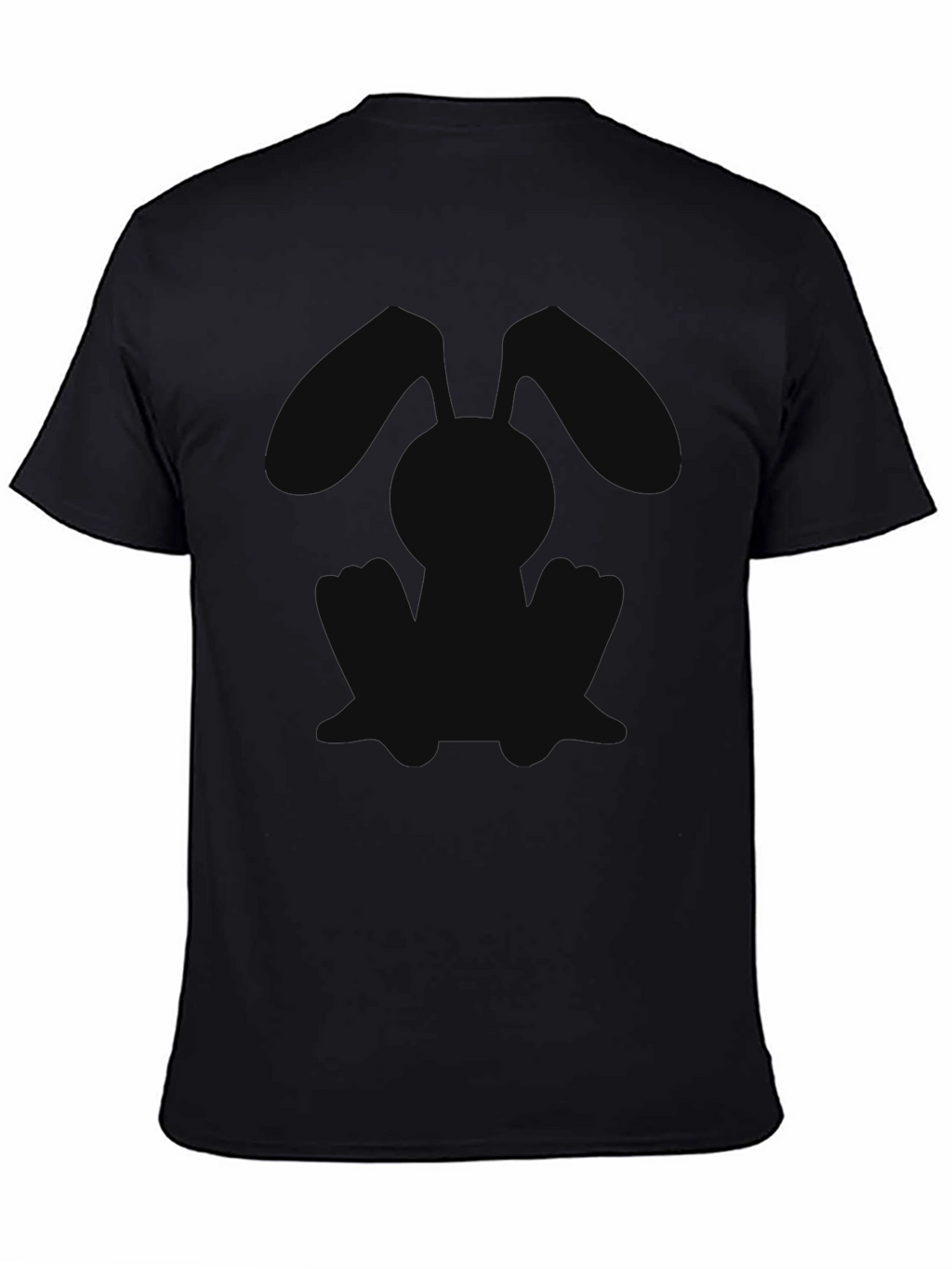 Black T-Shirt with Bunny Silhouette