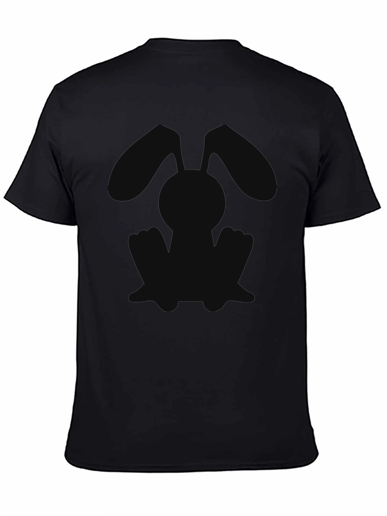Black T-Shirt with Bunny Silhouette