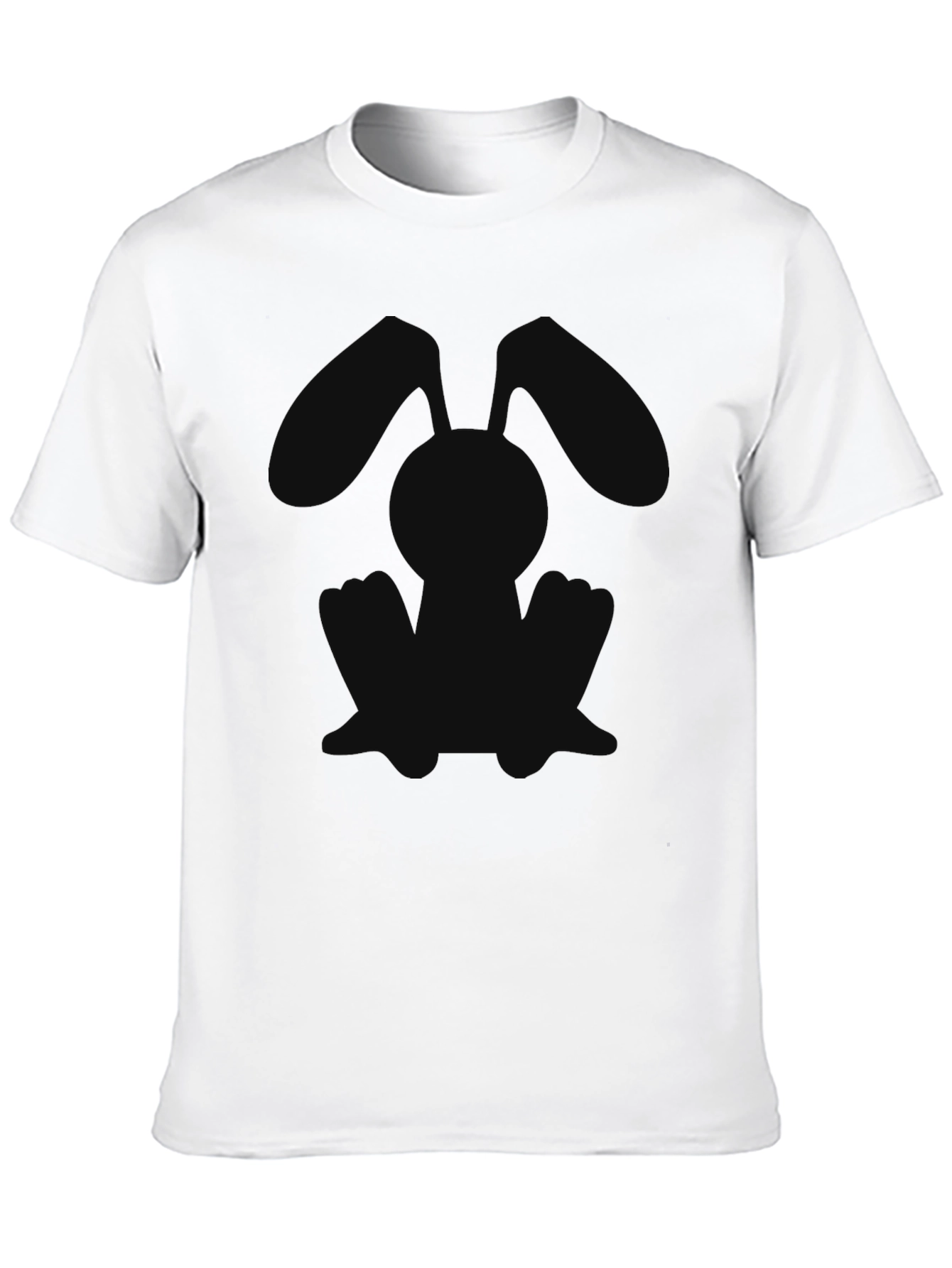 Black T-Shirt with Bunny Silhouette