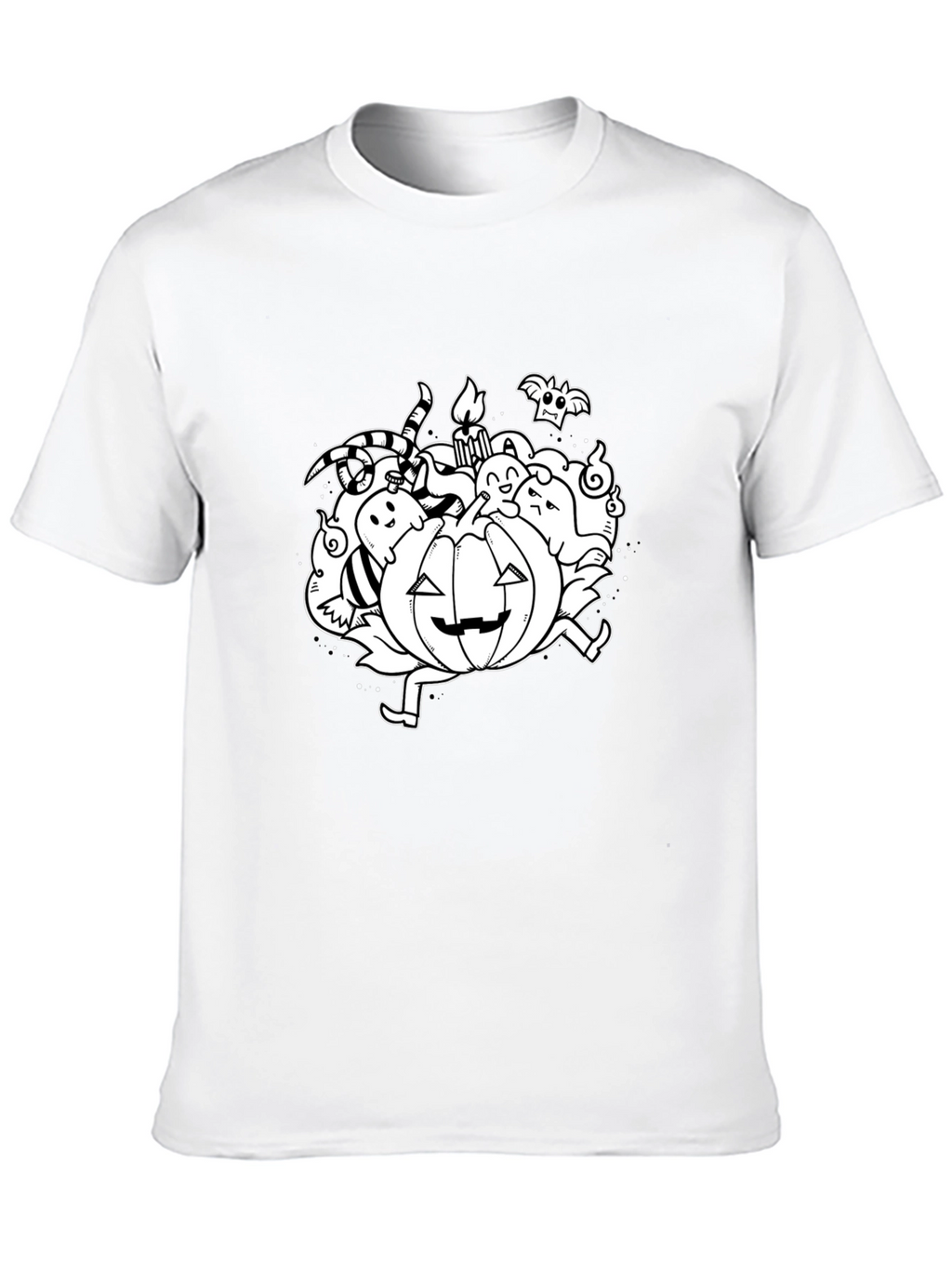 Halloween Pumpkin Doodle Graphic T-Shirt