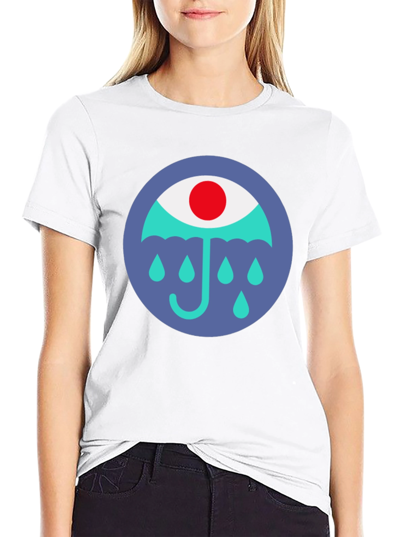 Eye Umbrella Graphic Black T-Shirt