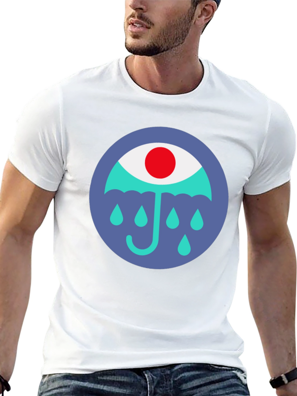 Eye Umbrella Graphic Black T-Shirt
