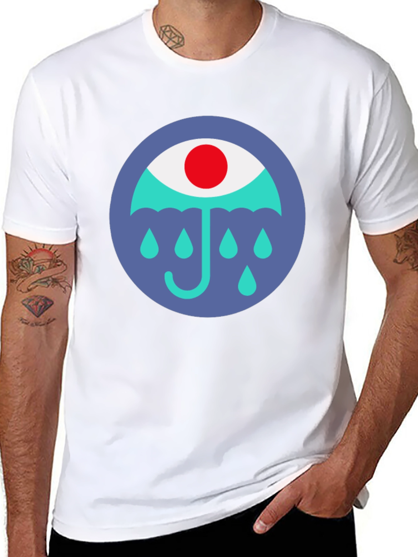 Eye Umbrella Graphic Black T-Shirt