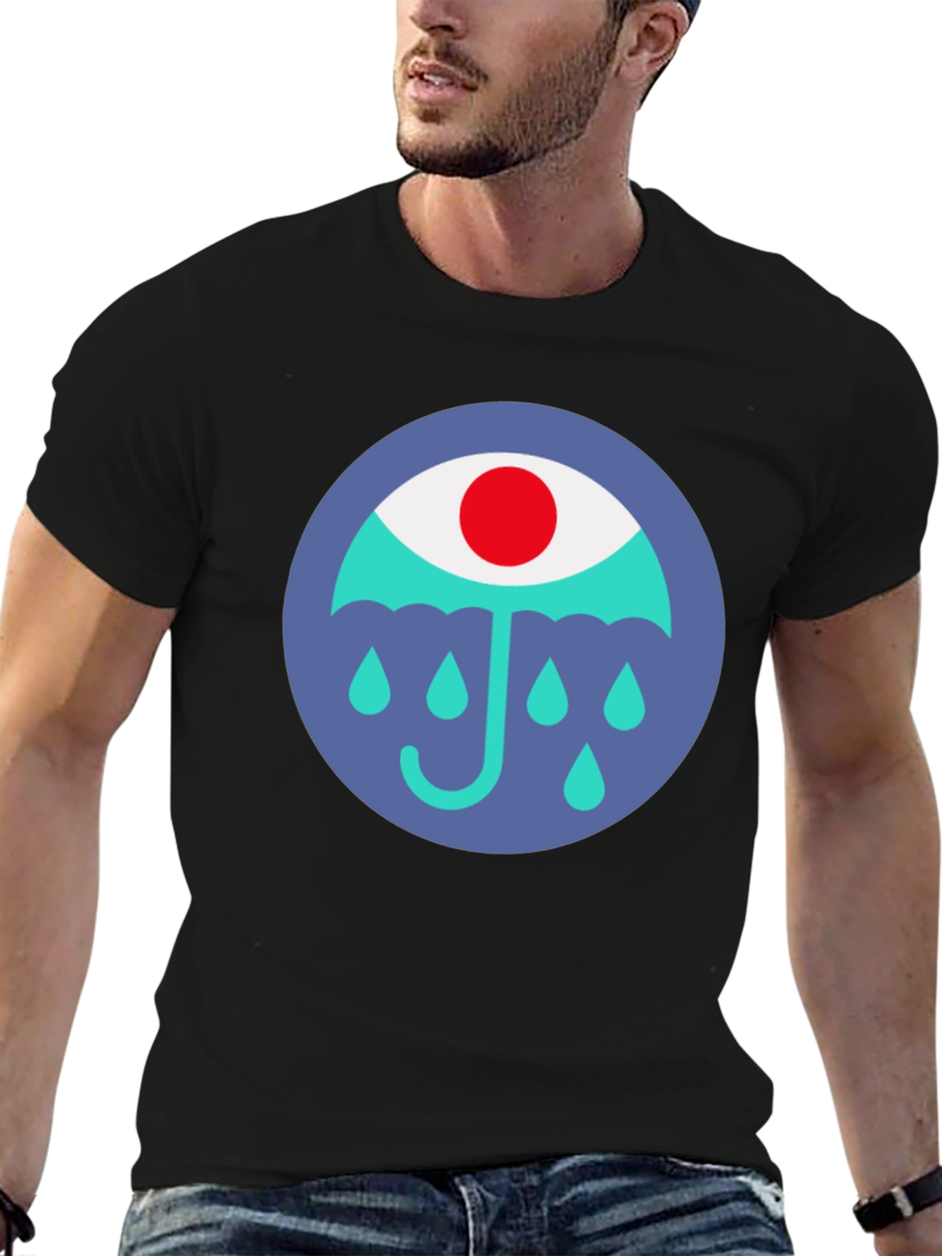 Eye Umbrella Graphic Black T-Shirt
