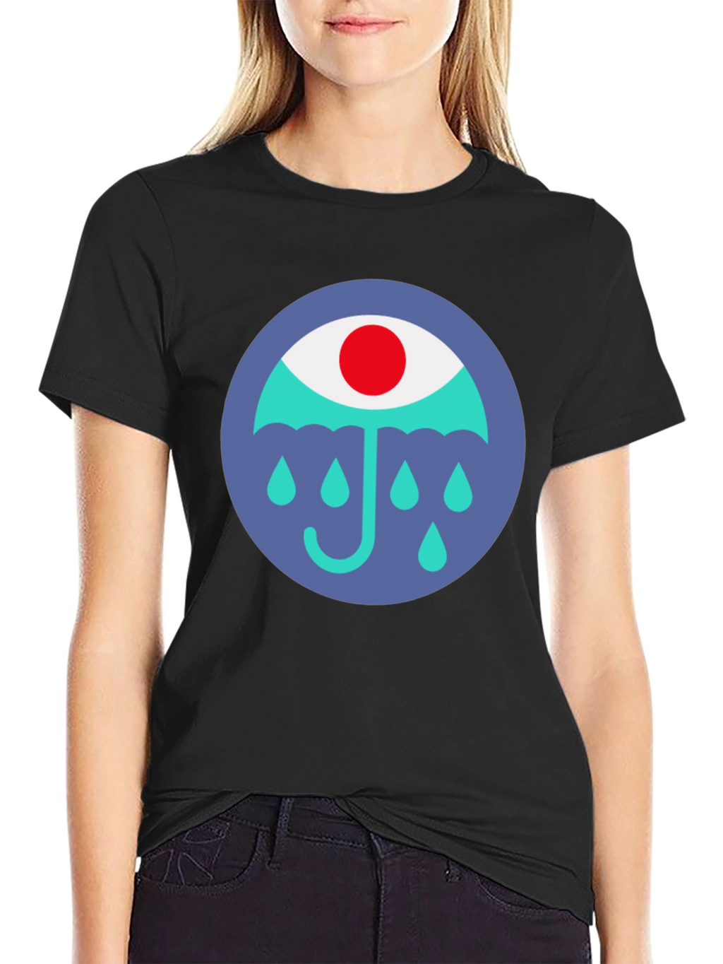Eye Umbrella Graphic Black T-Shirt
