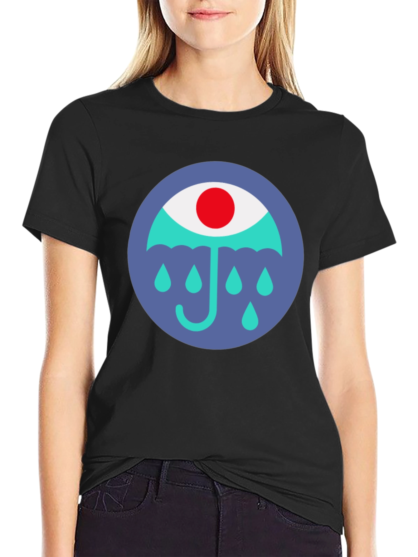 Eye Umbrella Graphic Black T-Shirt
