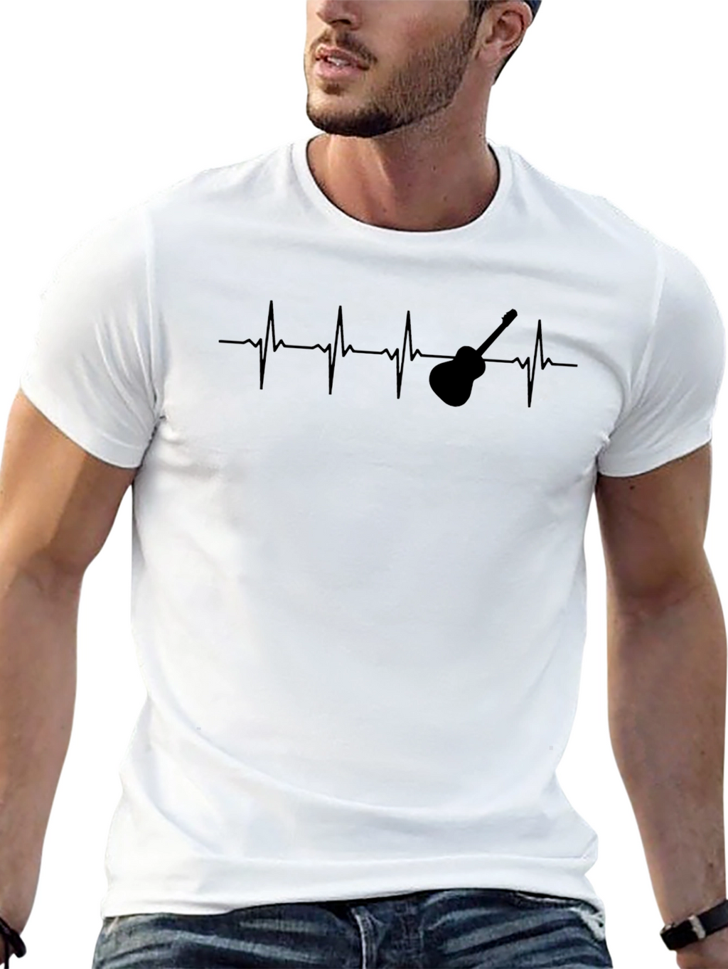 Guitar Heartbeat T-Shirt - Music Lover Tee