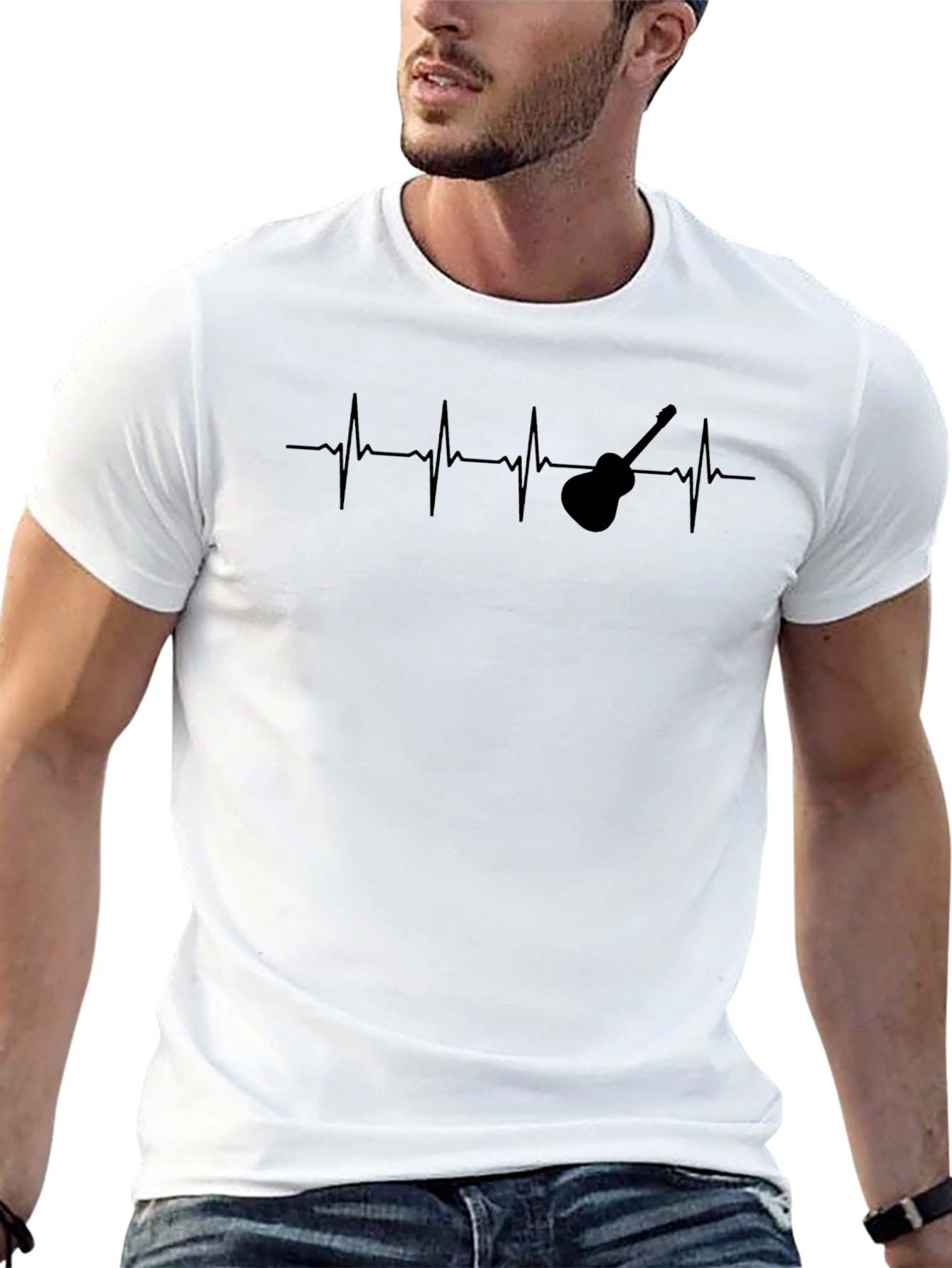 Guitar Heartbeat T-Shirt - Music Lover Tee