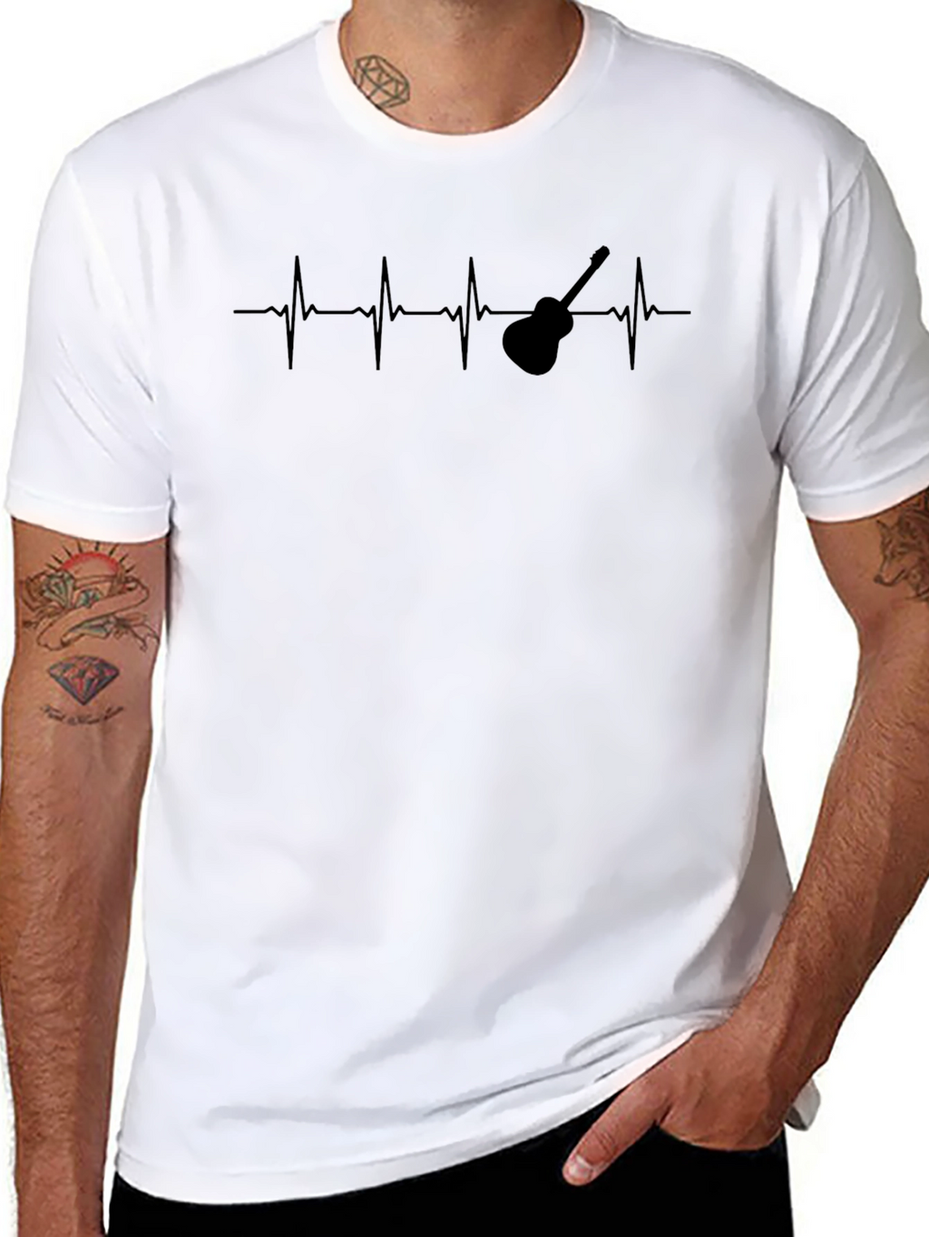 Guitar Heartbeat T-Shirt - Music Lover Tee