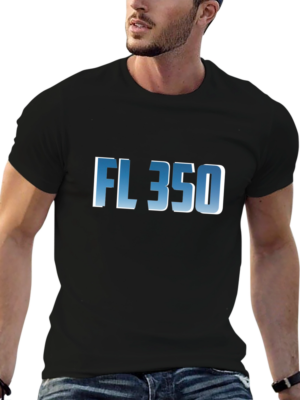 FL 350 Graphic T-Shirt - Cool Blue Fade Design