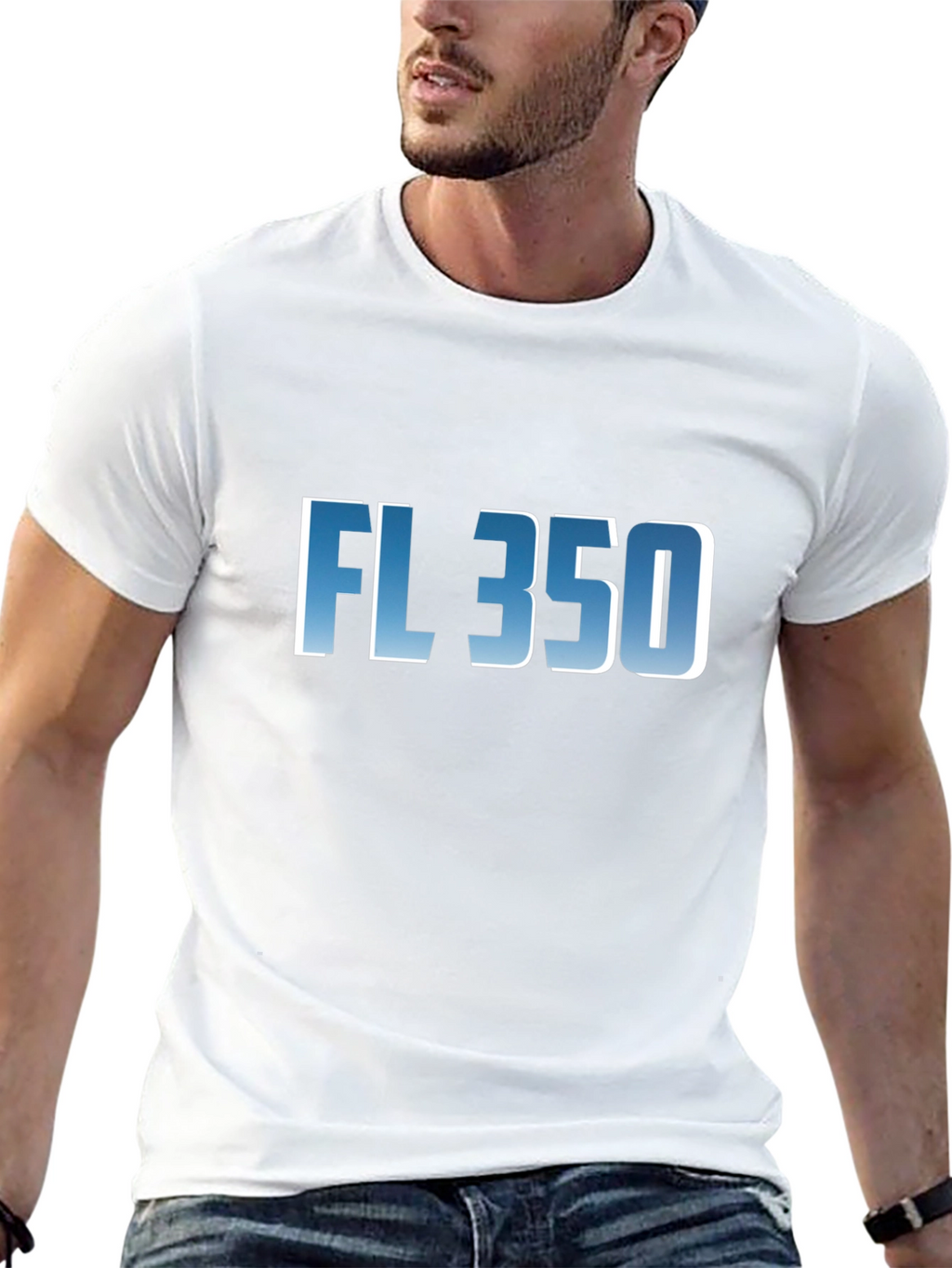 FL 350 Graphic T-Shirt - Cool Blue Fade Design