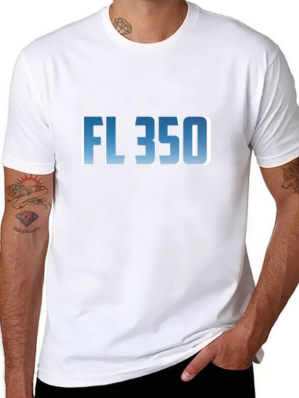 FL 350 Graphic T-Shirt - Cool Blue Fade Design
