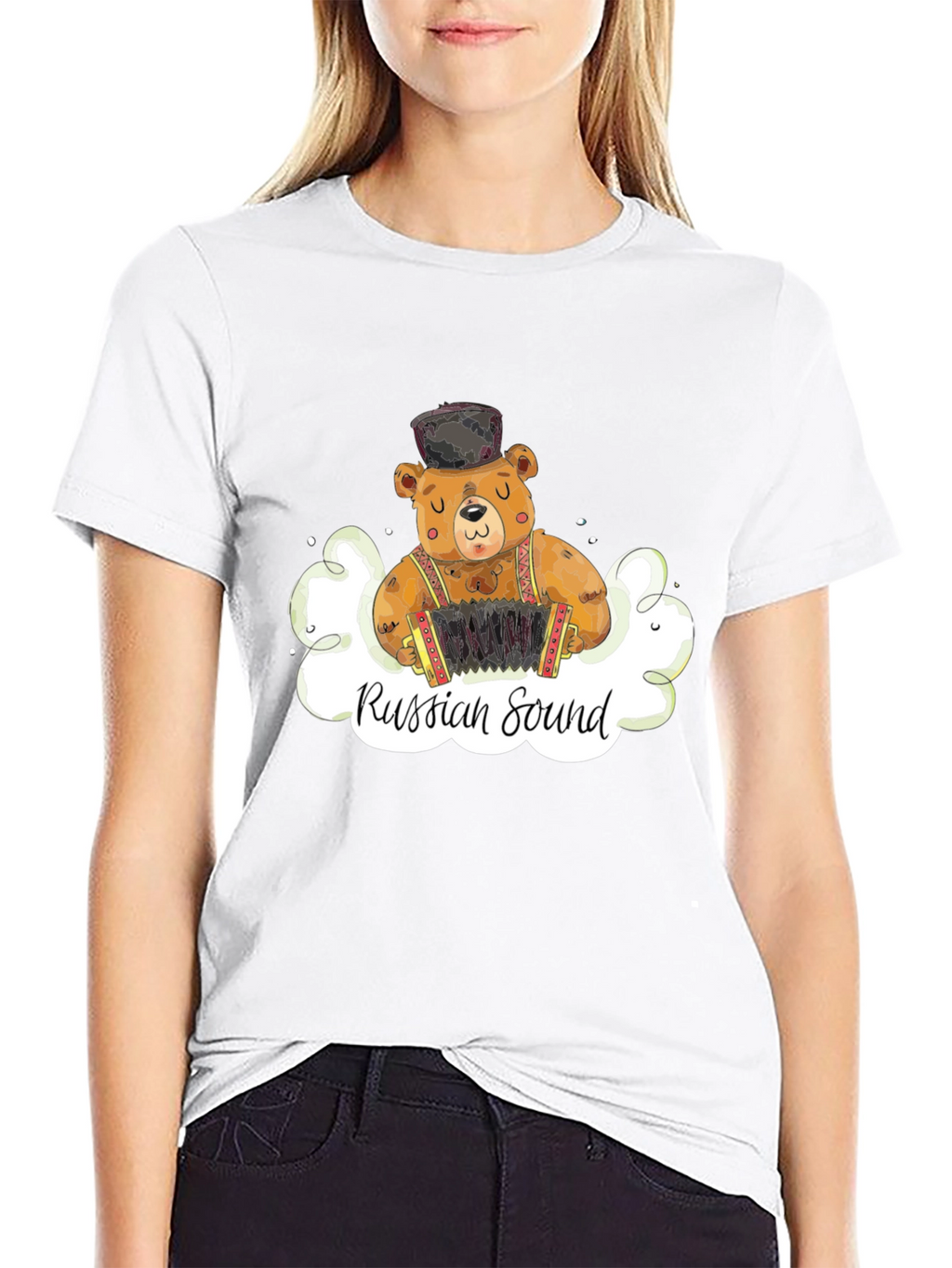 Russian Sound Bear Graphic T-Shirt