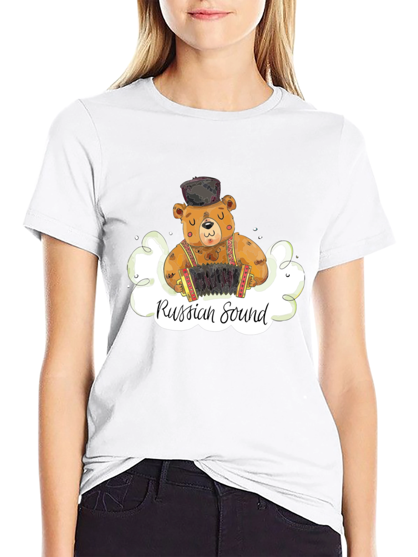 Russian Sound Bear Graphic T-Shirt