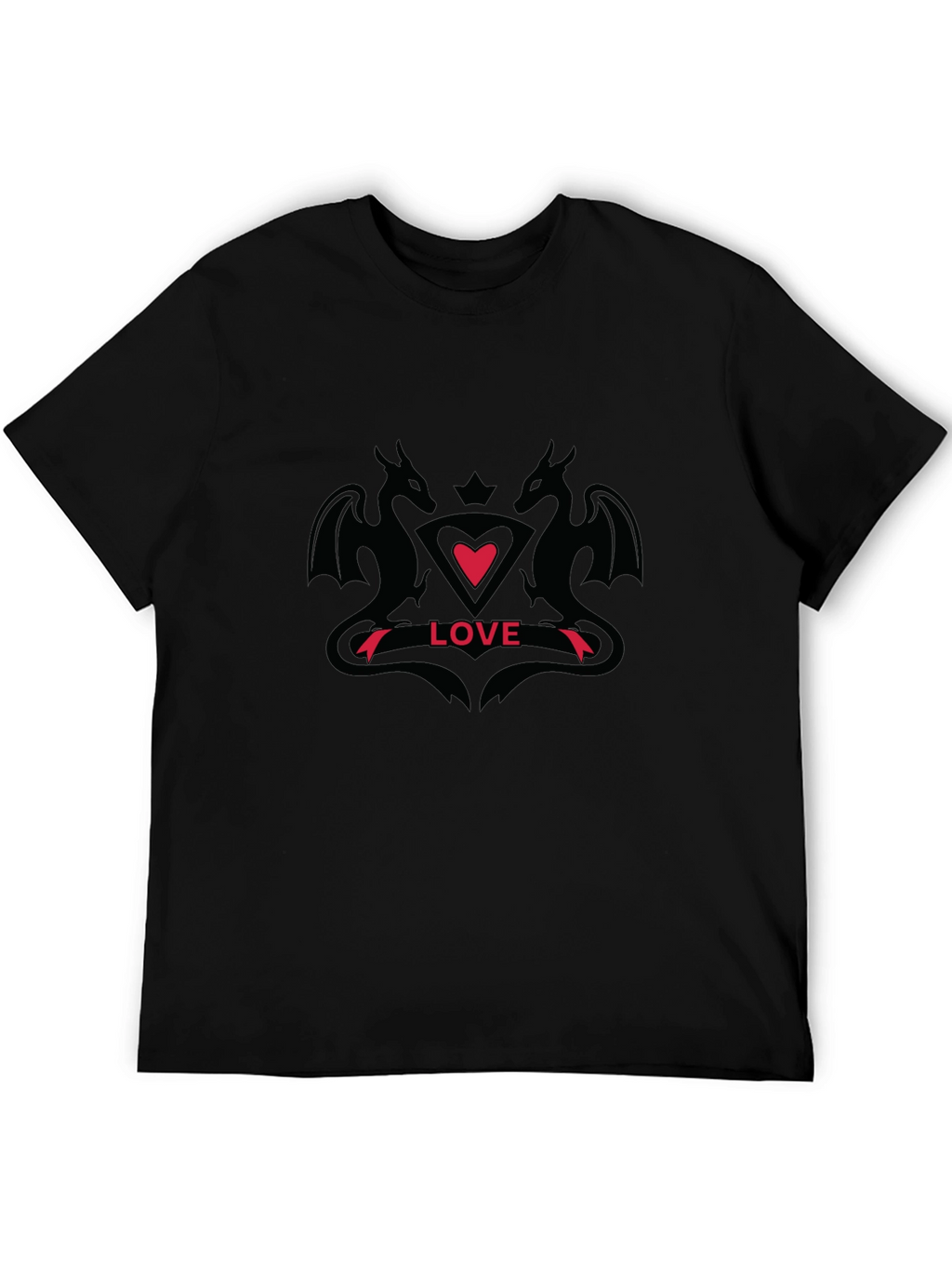Dragon Love Graphic Black T-Shirt