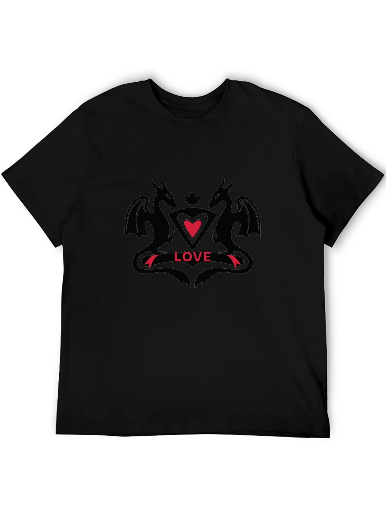 Dragon Love Graphic Black T-Shirt