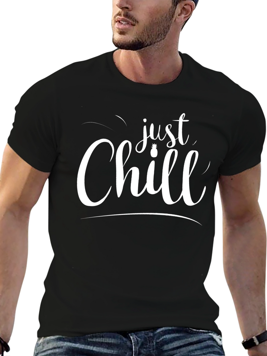 Just Chill Graphic Black T-Shirt