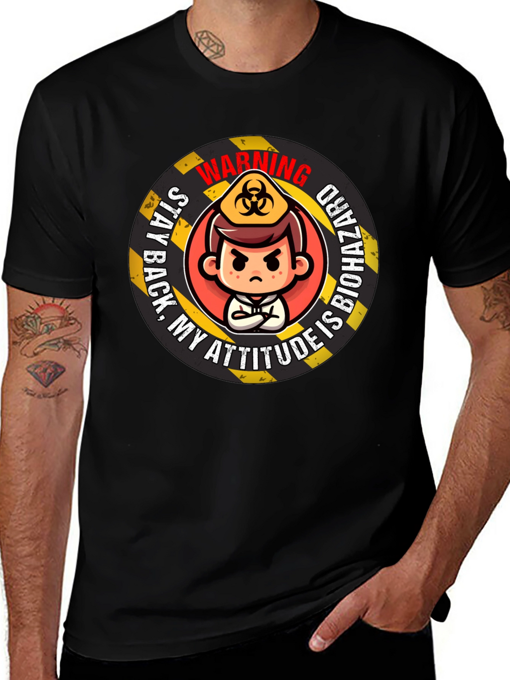 Biohazard Attitude Graphic Tee - Warning! Stay Back