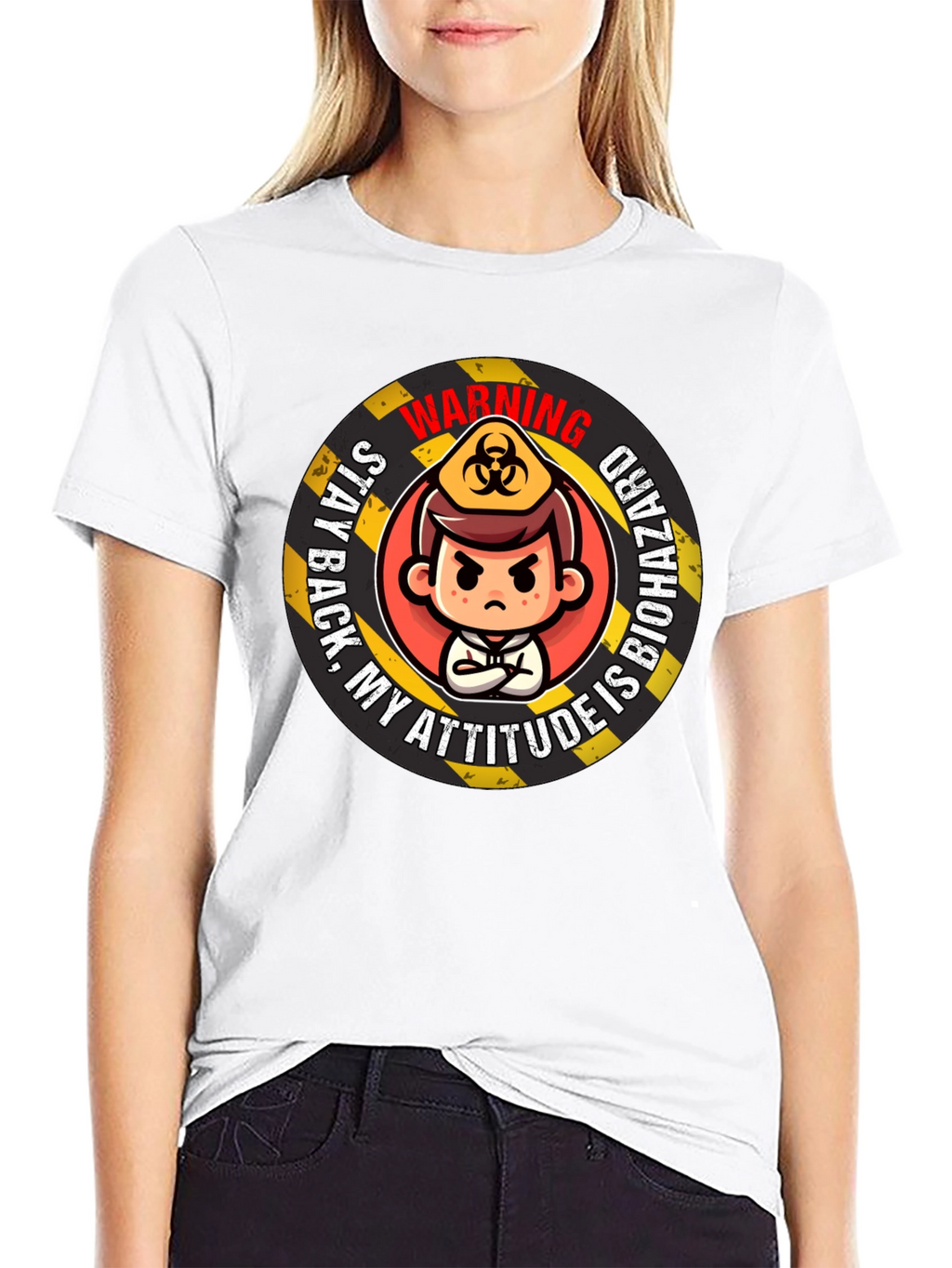 Biohazard Attitude Graphic Tee - Warning! Stay Back