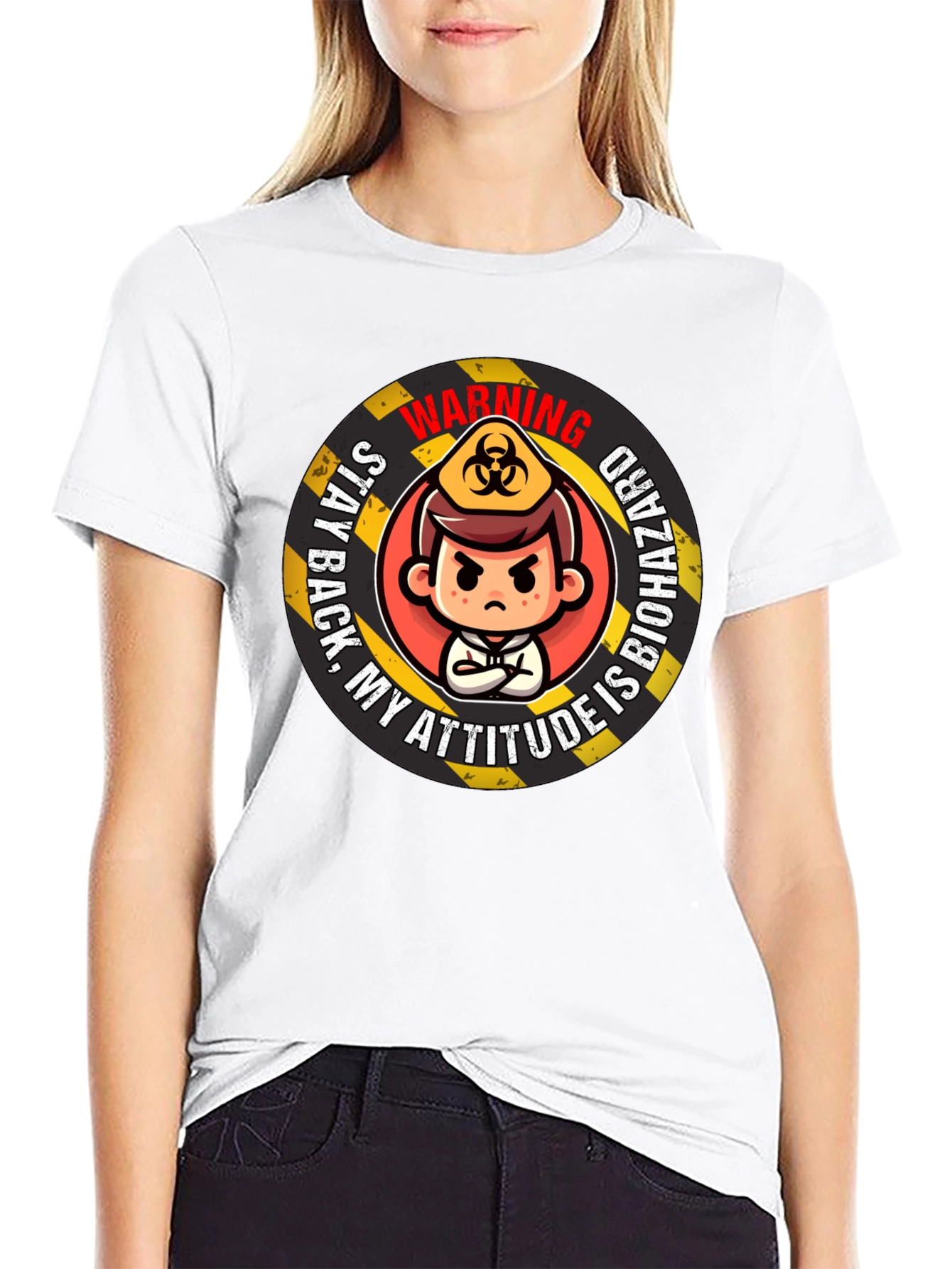 Biohazard Attitude Graphic Tee - Warning! Stay Back