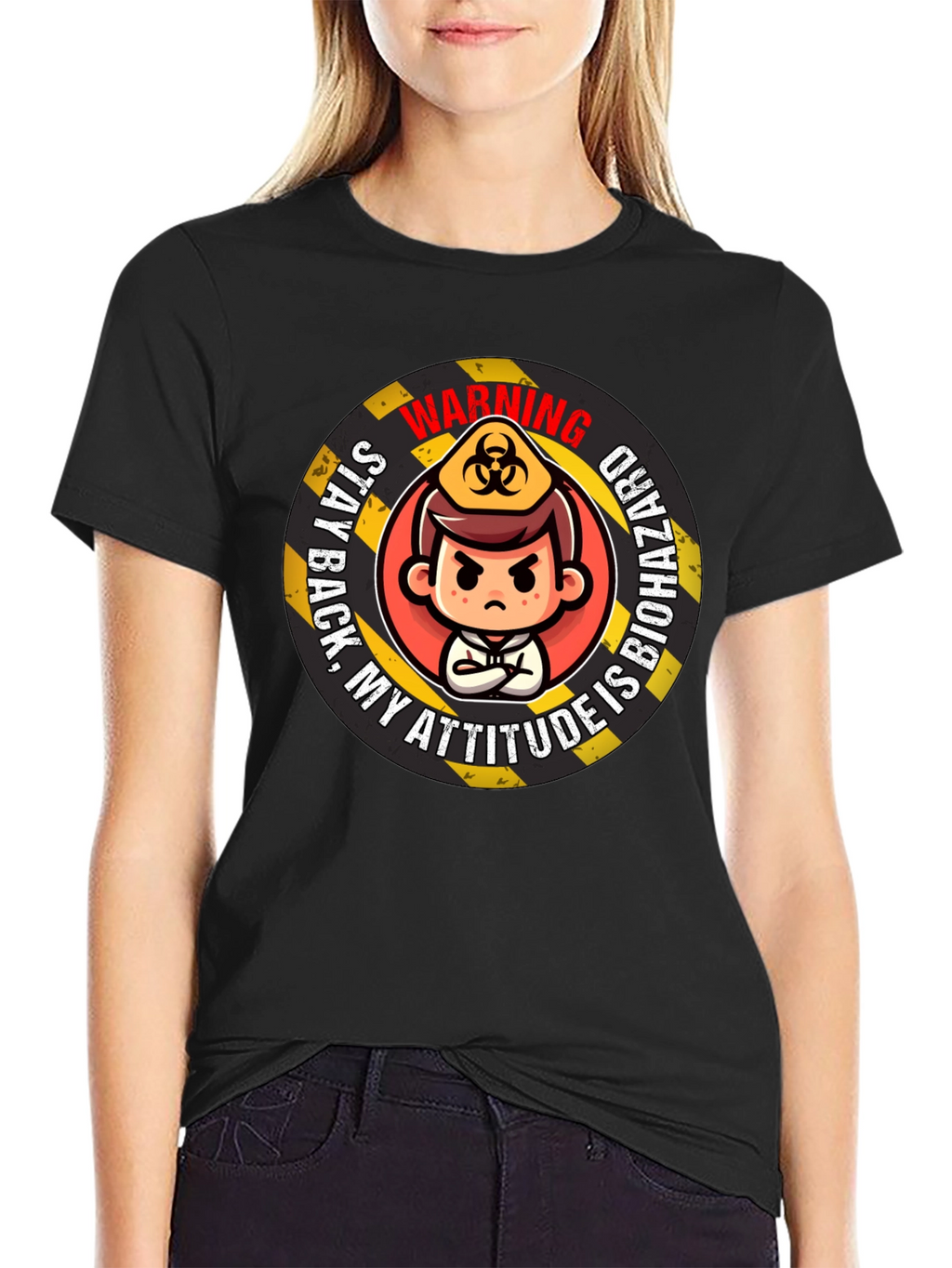 Biohazard Attitude Graphic Tee - Warning! Stay Back