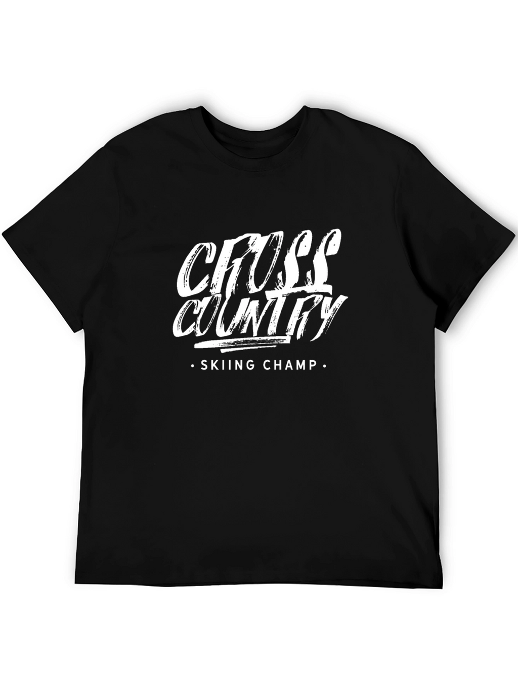 Cross Country Skiing Champ Black T-Shirt
