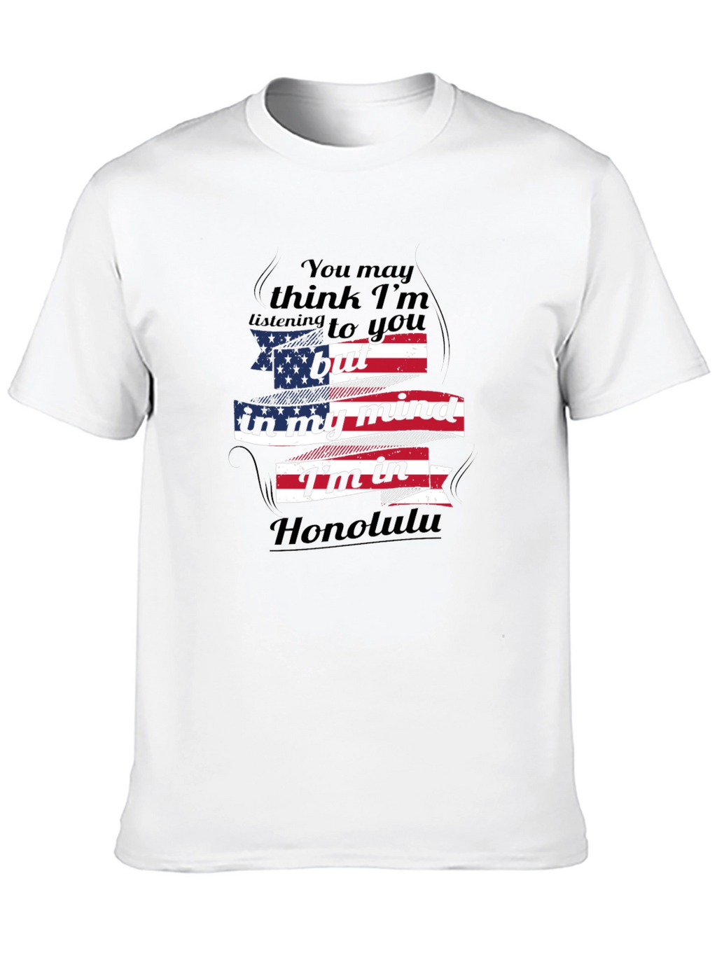 Honolulu Mind T-Shirt - Patriotic American Flag Design