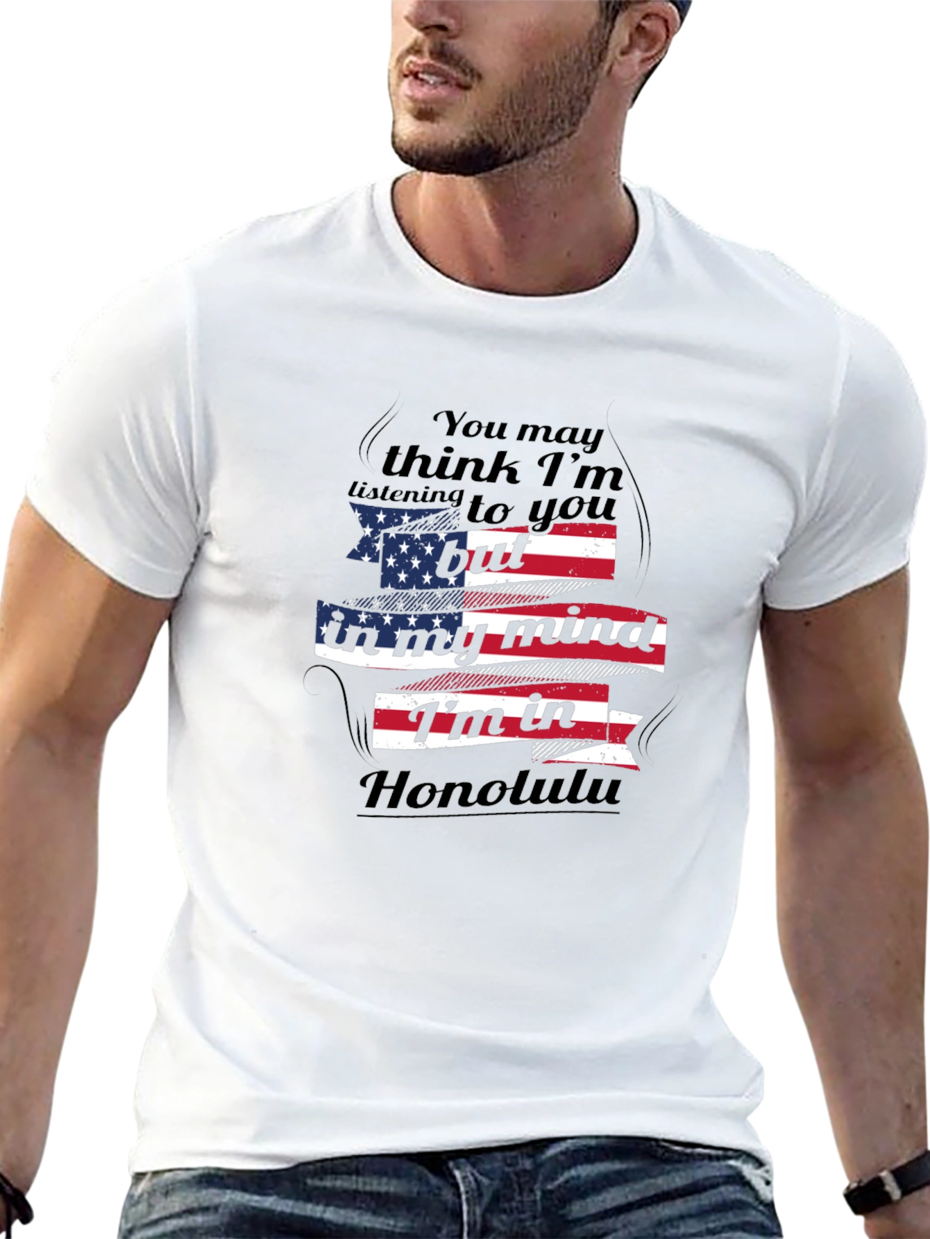 Honolulu Mind T-Shirt - Patriotic American Flag Design