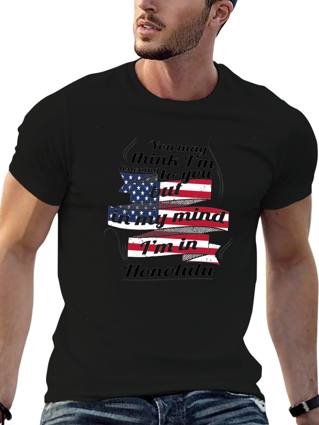 Honolulu Mind T-Shirt - Patriotic American Flag Design