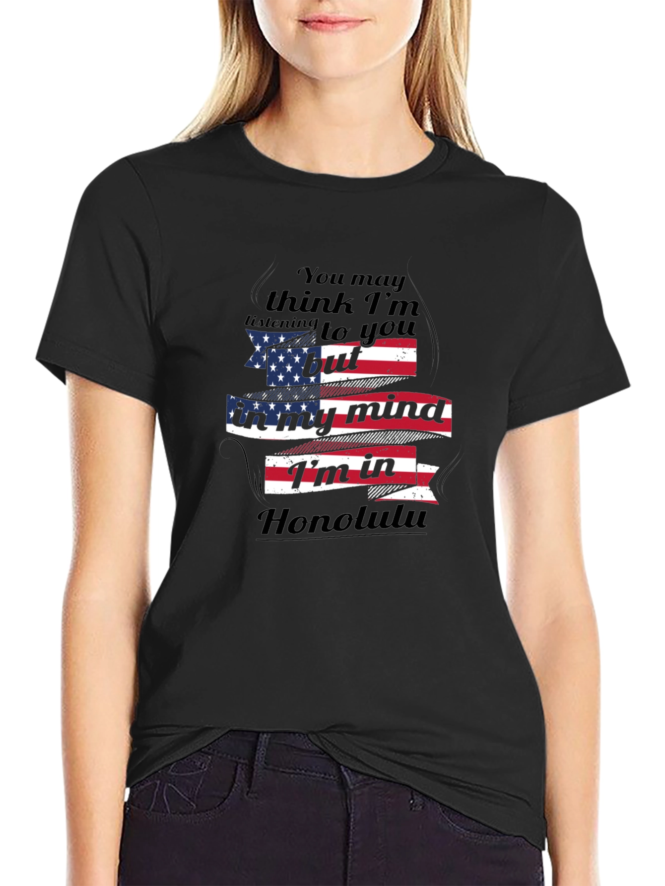 Honolulu Mind T-Shirt - Patriotic American Flag Design