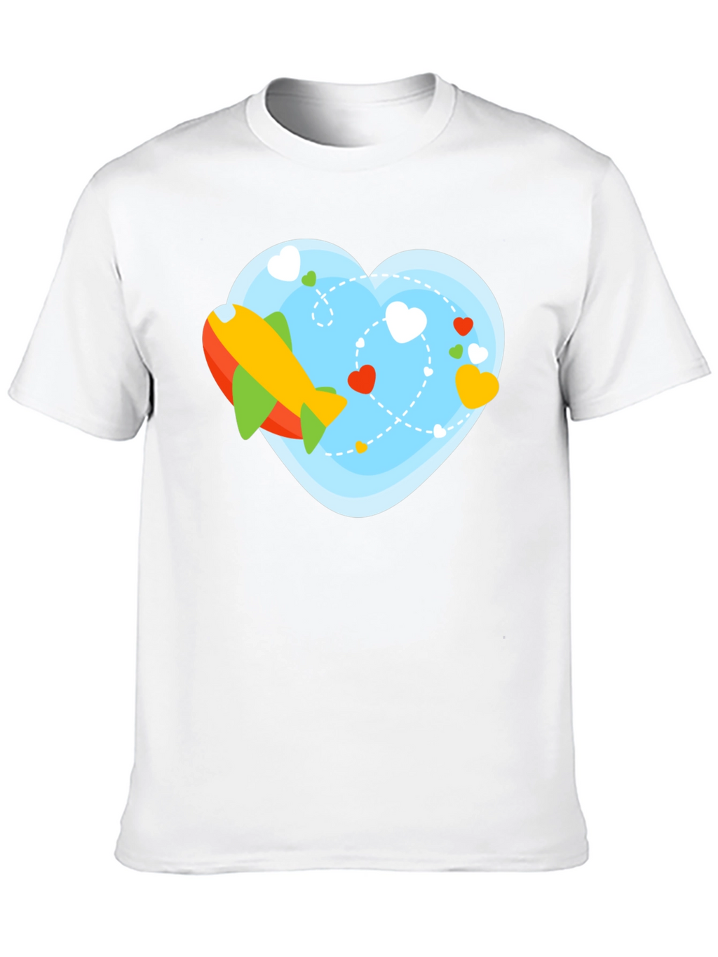 Airplane Heart Graphic Tee - Black Cotton